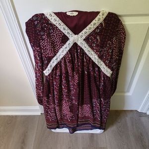 Long sleeve flowered dress